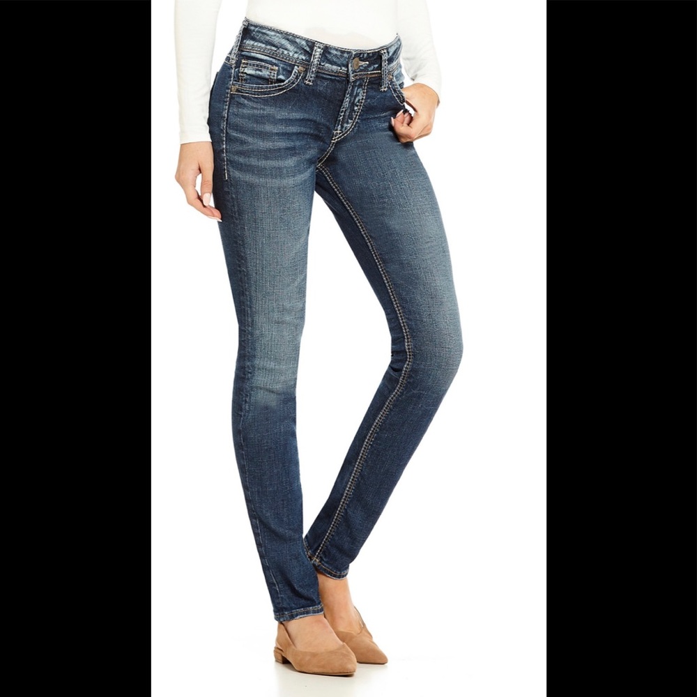 Silver elyse straight mid-rise jeans /Brand New